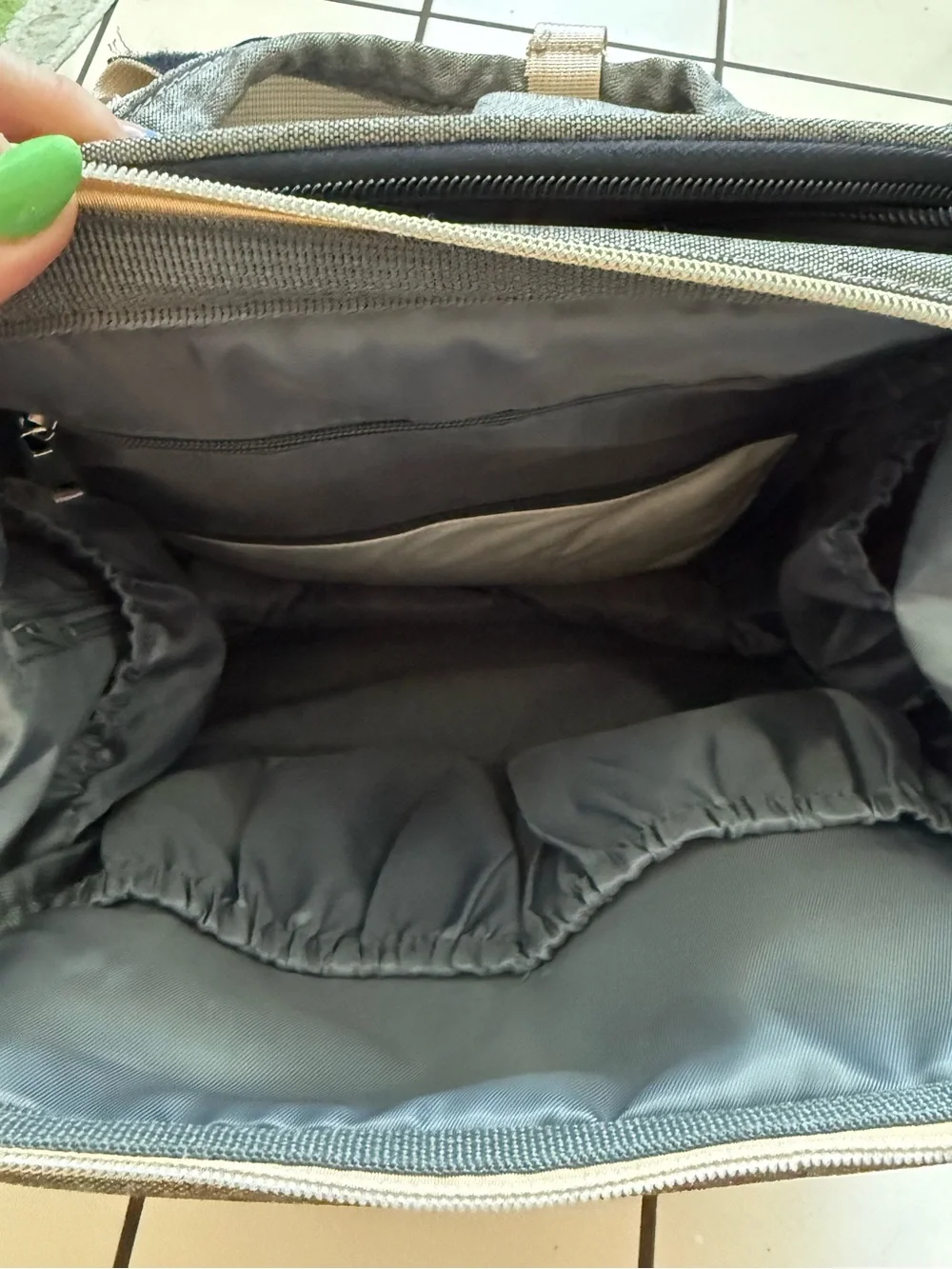 4-in-1 Convertible Diaper Bag Backpack + Portable Baby Bed – Gray